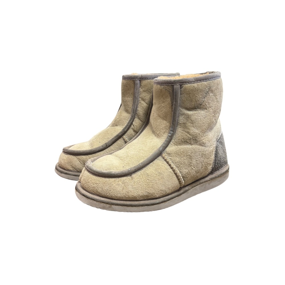 Vintage UGG Australia Women Suede Shearling Boots Tan Grey Size 6